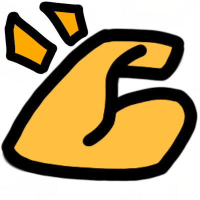 a flexing emoji yellow arm with two orange emphasis lines.